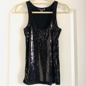 Armani Exchange Black Sequin Tank Top
